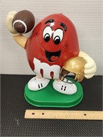 Vintage Red M&M Football Player Candy Dispenser