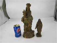 2 statues religieuses en métal