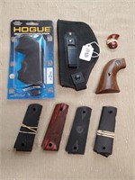 7 Various Pistol Grips & 1 Holster