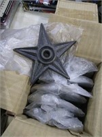 1 box of 12 small modern cast iron stars.