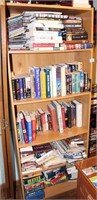 BOOKCASE AND BOOKS:  NOVELS, FICTION, BIOGRAPHIES,