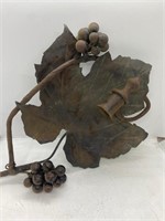Vintage Wrought Iron Grapes With Leaf Wall Decor