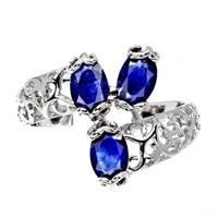 Heated Oval Blue Sapphire 6x4mm Gemstone 925 Sterl