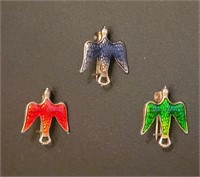 3 Colored Dove Pins