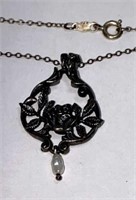 Sterling Rose Pendant with Chain