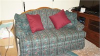 Vintage Green with Flowers Love Seat