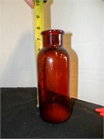 vintage amber brown Apothecary Bottle