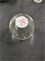 Vintage Art Glass Round Orb Paper Weight