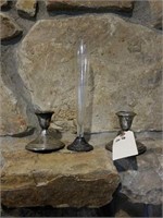 3 STERLING WEIGHTED CANDLE STICKS