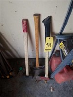 2 axes and 1 sledge hammer