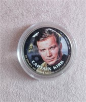 Star Trek Captain Kirk Colorized Half Dollar