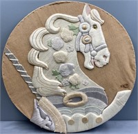 Carousel Horse Fabric Wall Plaque