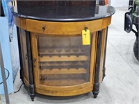 CURVED FRONT EMPIRE STYLE WINE CABINET W/MARBLE