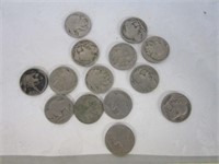 Lot of Buffalo nickels - date worn off