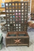 Wood garden planter w/ trellis 
32 x17 x 60