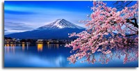 Mount Fuji Cherry Blossom Art 24x48inch Pink