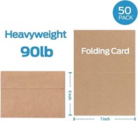 50-Pc A7 Brown Kraft Envelopes and Blank Note