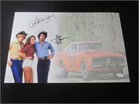 Catherine Bach Tom Wopat signed 11x14 JSA COA