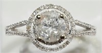 #50 White Gold Diamond 1.50CT Halo Ring