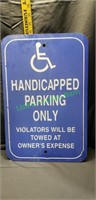 Handicapped parking only metal sign