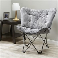 B3876  Mainstays Folding Faux Fur Butterfly Chair