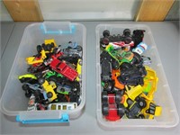 Two Plastic Storage Containers with Misc