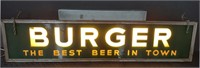 Vtg Burger Beer Electric Light Up Sign