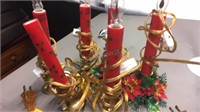 6 vintage red  electric candle sticks