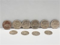 Lot of No Silver Content Silver Dollars and 50 ¢