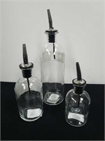 New 4.5 oz clear glass bottle, 7.75 oz, and 18 Oz
