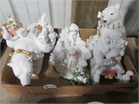 3 polar bear figurines
