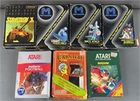 7pc 1980s Atari 2600 Videogames In Box w/ Manuals