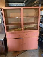 Pink 2pc storage cabinet w/ green cabinet