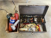 Tool Box With Bow Parts, Torches