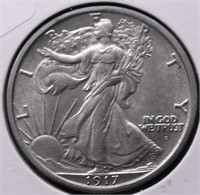 1917 WALKING HALF DOLLAR AU