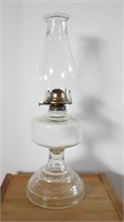Vintage 18" Tall Oil Lamp, Patterned Base