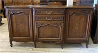 Louis XV Style Parquetry Top Oak Sideboard.