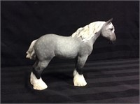 Dapple Grey Percheron Draft Horse Figurine