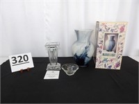 Party Lite Vase, Heisey Candle Holder,