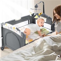 5 in 1 Infant Newborn Baby Crib,Bedside