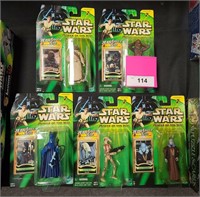 5 NIB STAR WARS POWER OF THE JEDI ACTION FIGURES
