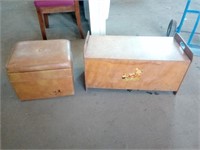 Padded Vintage Footstool With Storage Measures