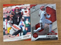 Two 2021 Ja’Marr Chase RC NFL cards