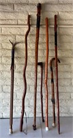 5 Walking Sticks 2 Canes All Hand Crafted