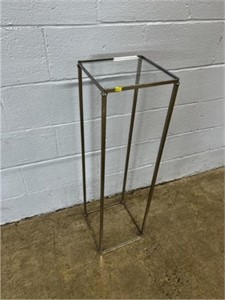 Chrome Plated Glass Top Plant Stand