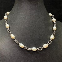 Sterling Silver & River Pearl Necklace