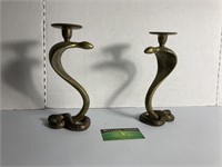 Brass Snake Candle Holders