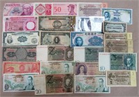 25 pc FOREIGN CURRENCY / PAPER MONEY