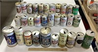 Lot of vintage empty beer cans