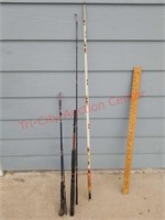 3 vintage fishing rods - Olympic, Shakespeare